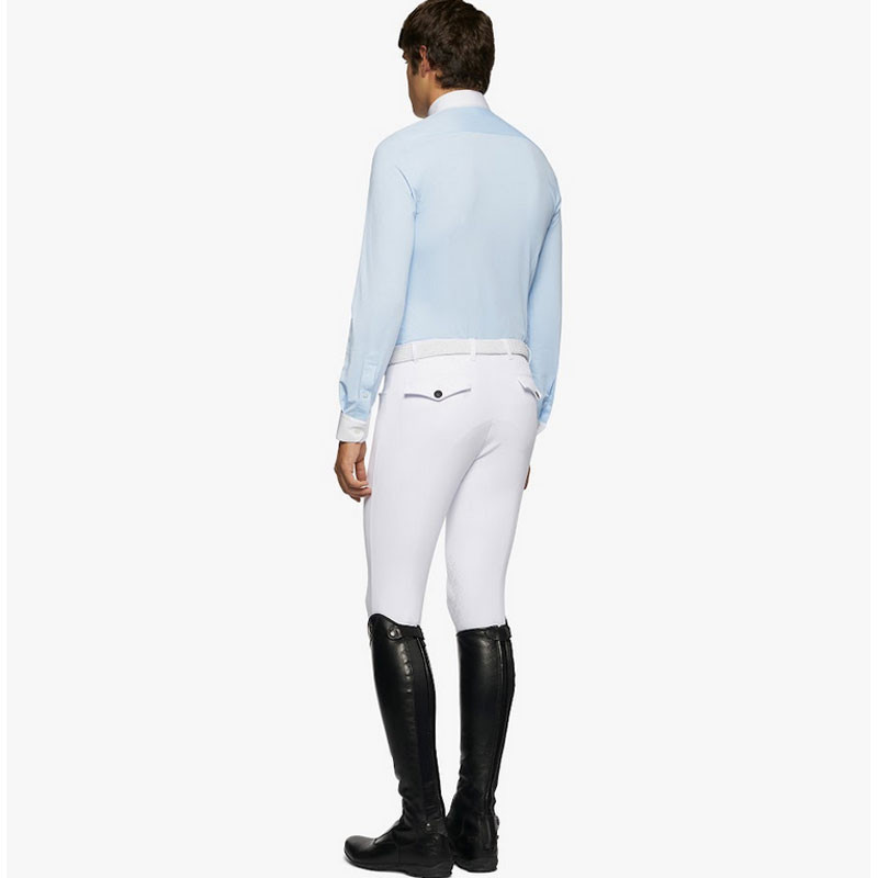 Chemise de concours boutonnée manches longues Cavalleria Toscana bleu