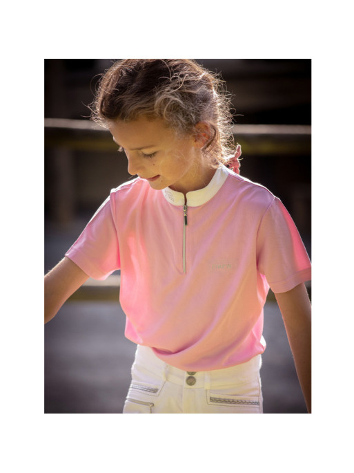 Polo de concours rose manches courtes Charlie Jump'In 1 Polo de concours rose manches courtes Charlie Jump'In 1