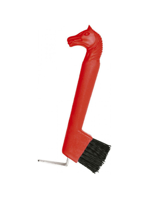Cure-pied brosse tête de cheval Hippotonic rouge