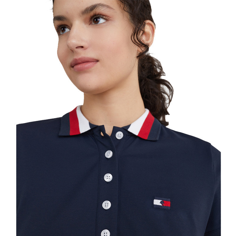 Polo col bleu blanc rouge Tommy Hilfiger Equestrian marine zoom