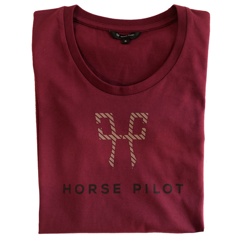 T-shirt Team shirt 2022 femme Horse Pilot dark red face