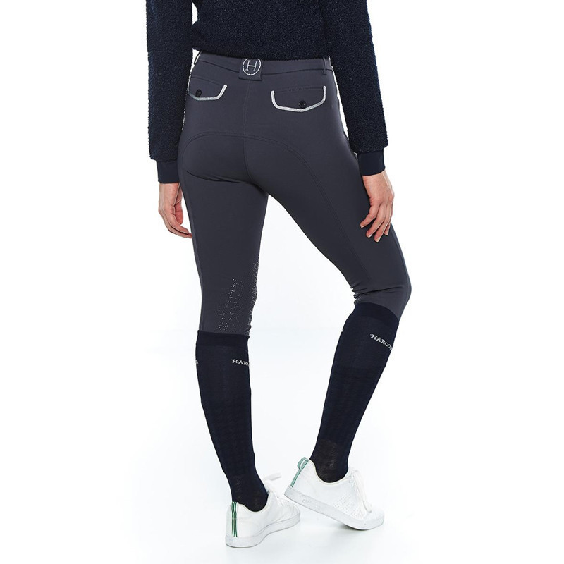 Pantalon Jaltika fix system grip Femme Rider Harcour gris arrière porté