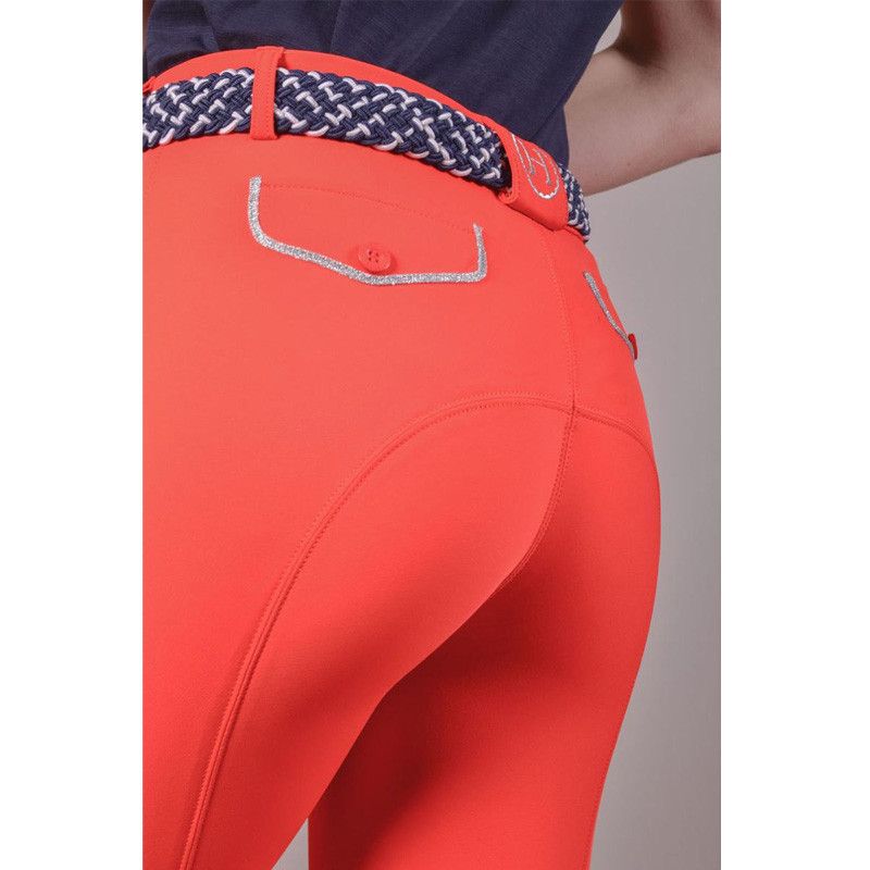 Pantalon Jaltika fix system grip Femme Rider Harcour corail détail arrière