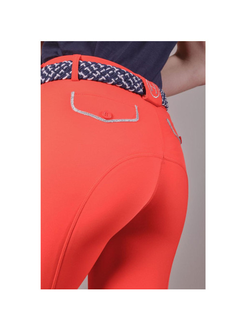 Pantalon Jaltika fix system grip Femme Rider Harcour corail détail arrière Pantalon Jaltika fix system grip Femme Rider Harcour corail détail arrière