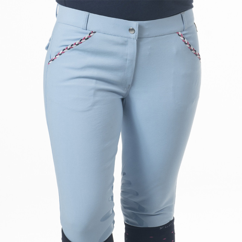 Pantalon d'équitation femme Mendoza Flags&Cup bleu face