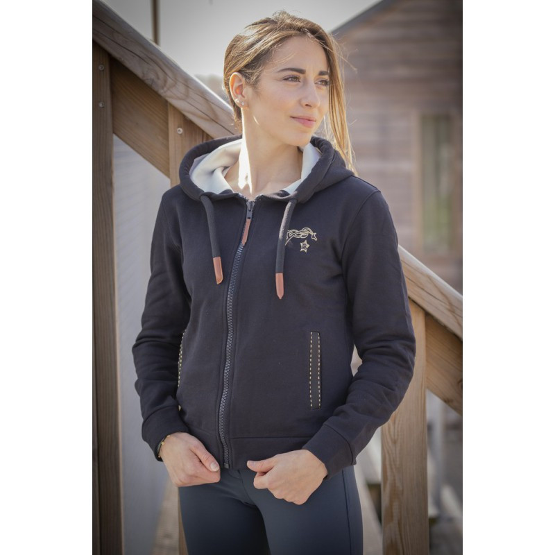 Sweat zippé Emy Pénélope marine1