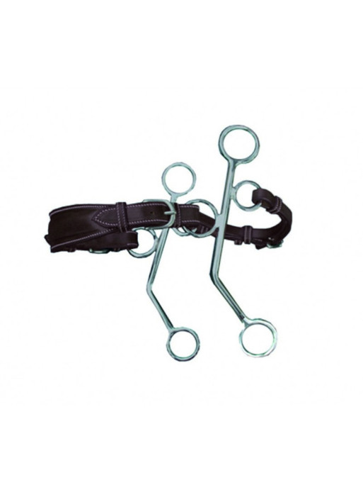 Hackamore cuir branches longues Jump'In acajou