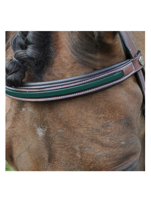 Bridon Paris Flags & Cups marron / vert détails frontal Bridon Paris Flags & Cups marron / vert détails frontal