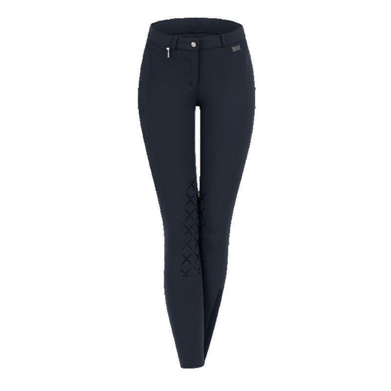 Pantalon d'équitation Micro Knie Silikon ELT marine