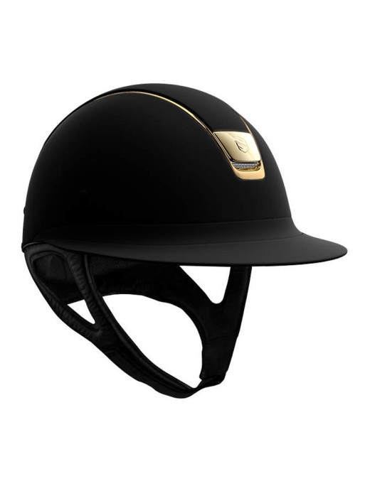 Casque Miss Shield Shadowmatt blason et liseré chrome gold Samshield