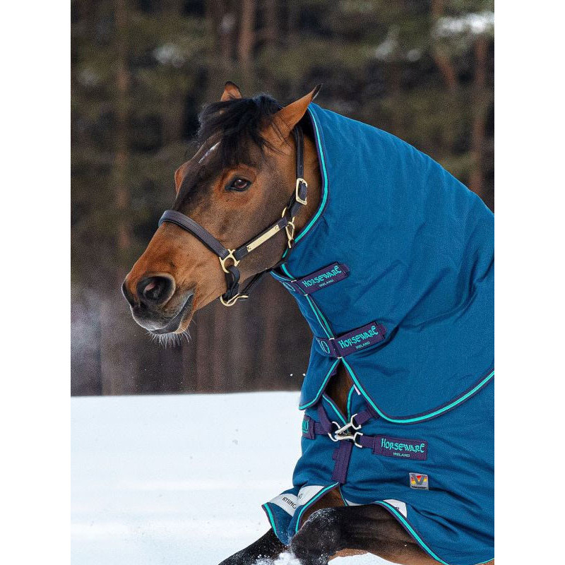 Capot De Couverture Horseware Rhino Original 150g - Couvre-cou Bleu Marine