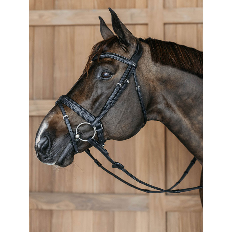 Bridon muserolle combinée large tressée pull-back New English Collection Dy'on