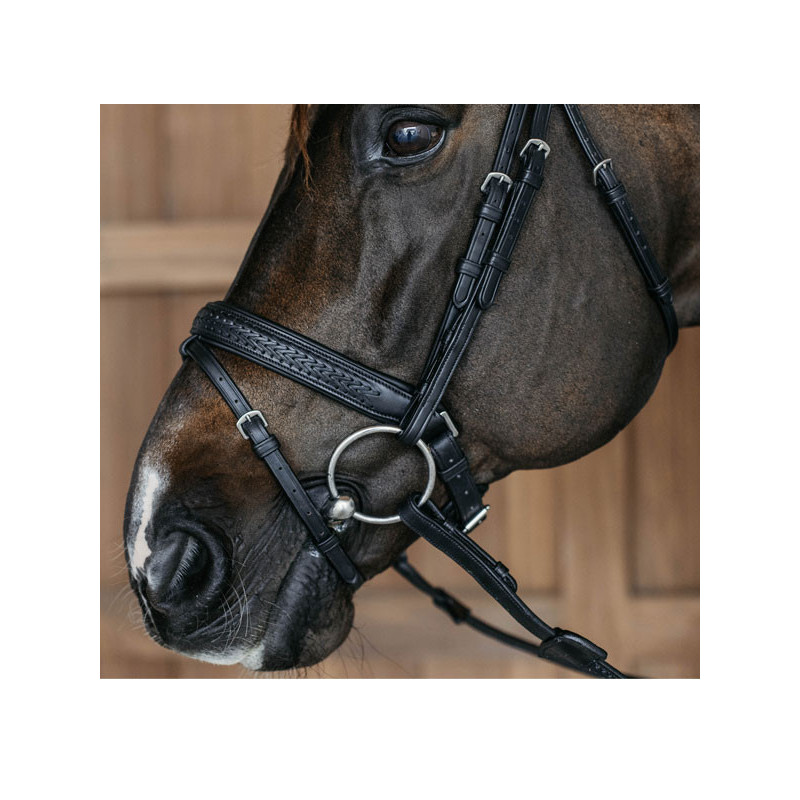 Bridon muserolle combinée large tressée pull-back New English Collection Dy'on